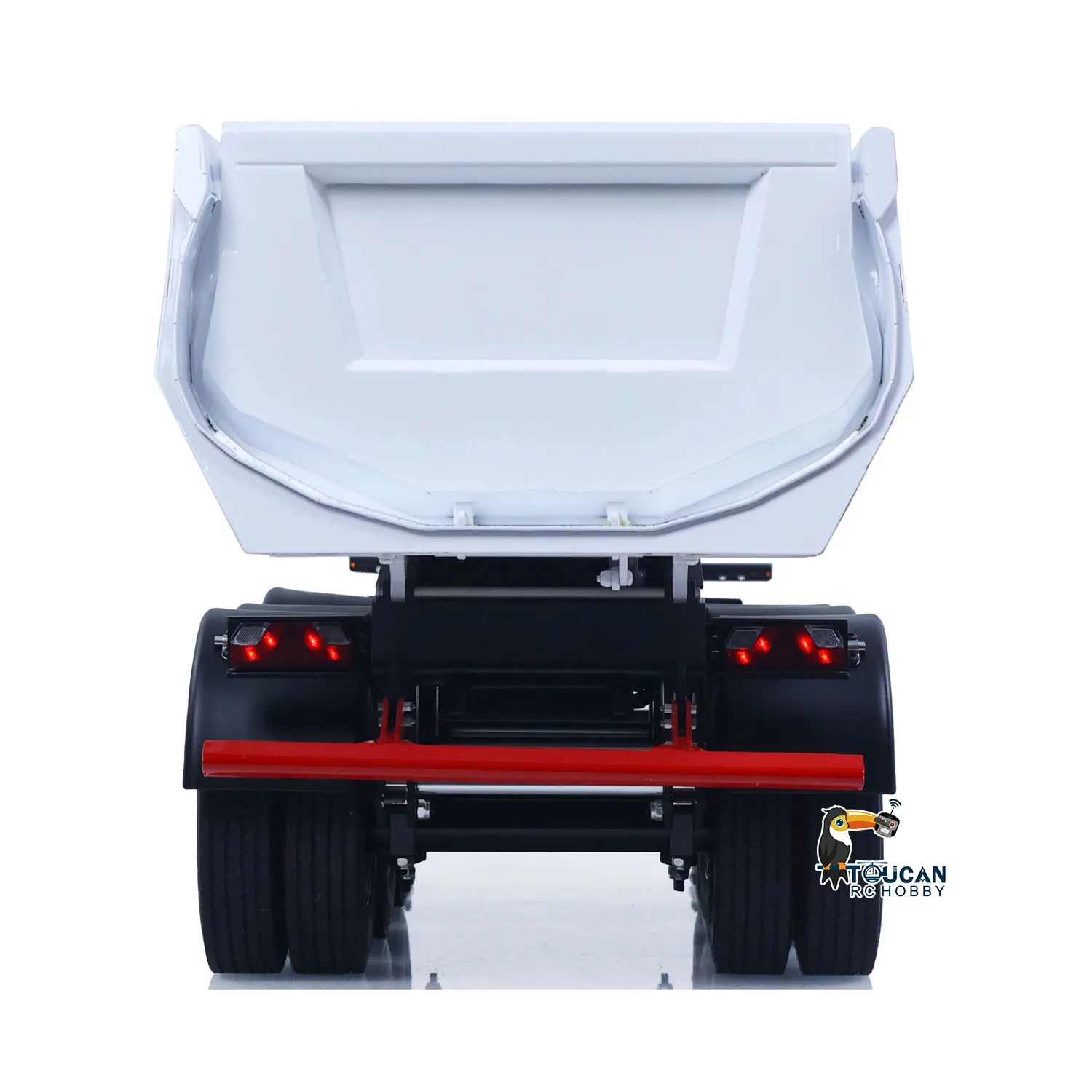 

1:14 LESU Metal 3Axles Hydraulic Dump Semi-Trailer U Shaped Bucket for DIY TAMIYA Remote Control Tractor Truck Light System