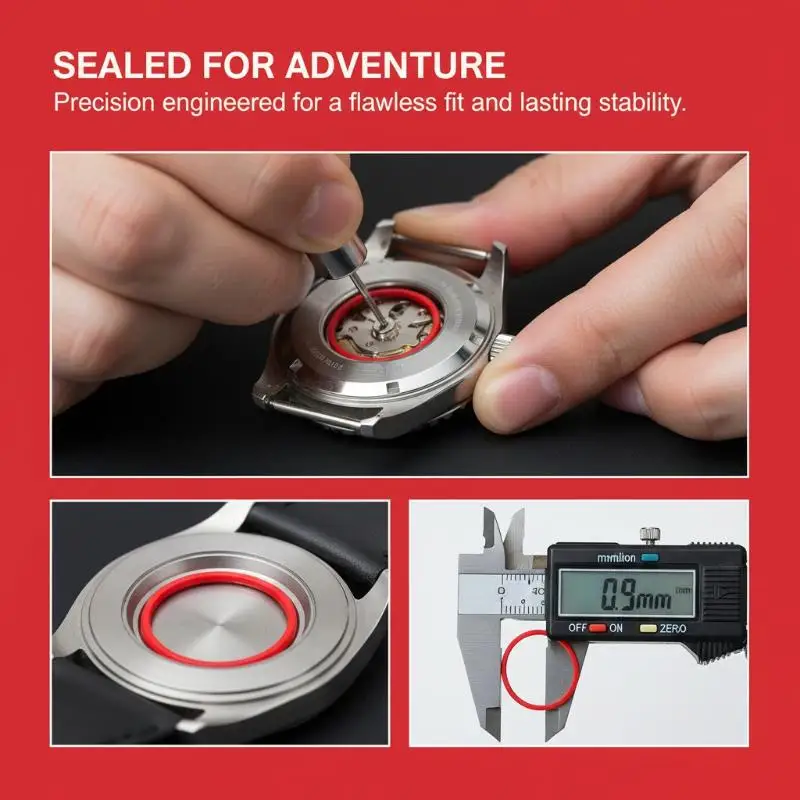 Roter Dichtungsring Durchmesser 17-32MM Wasserdichte Dichtung Passend für Uhrengehäuse-Rückabdeckung T035 1853 Gehäusering-Teil – Detail 2