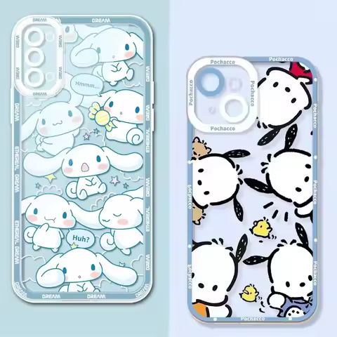 Cute Cinnamorol Pochacco Case For Samsung Galaxy S25 S24 S23 S22 Ultra S21 S20 FE Note 20 Plus A56 A54 A35 A55 Cover Soft Couqe