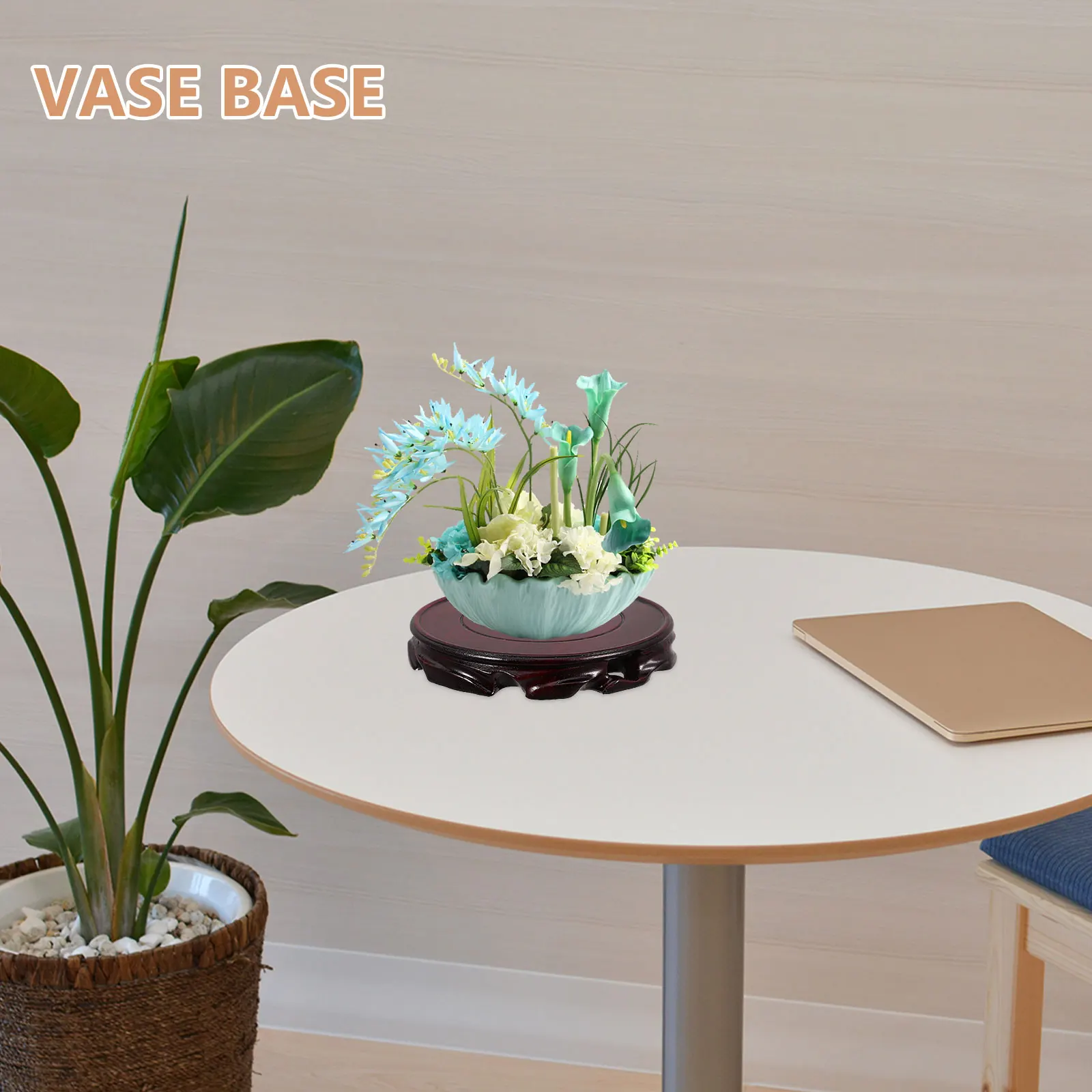 Soporte de exhibición Oriental de madera, jarrón moderno de 15cm, Base de tetera, Pedestal de mesa, decoración de muebles chinos, soporte de exhibición de madera para mesa