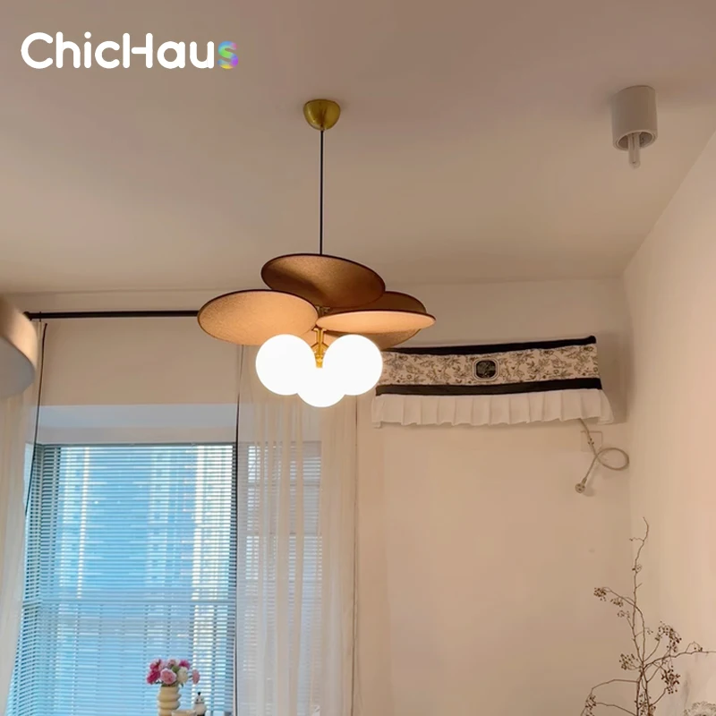 Rattan Weave Vintage Pendant Light Retro Restaurant Shop Hotel Chandelier Living Room Japan Hanging Lamp for Room Decor Lusutre