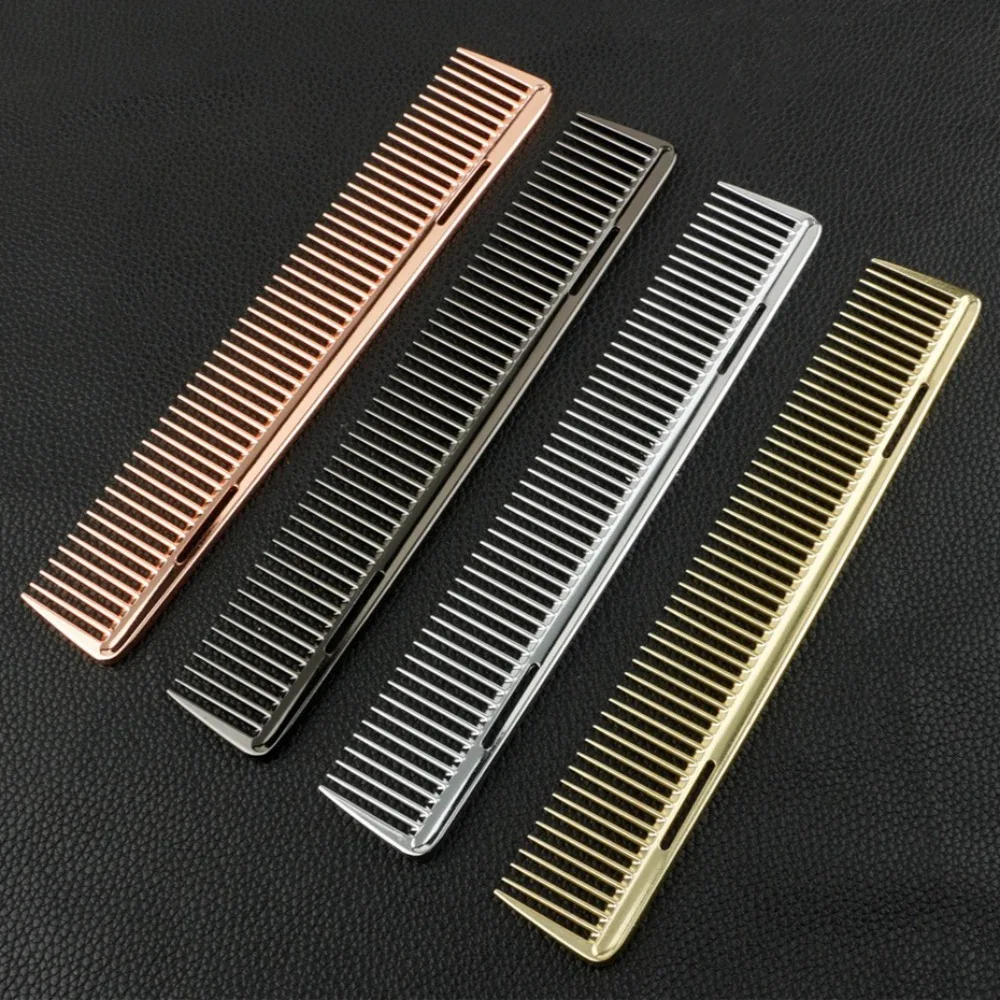 Professional Hairdressing Combs Aluminium Hair Comb Rat Tail Hair Cutting Parting Brush Barber Accessories Salon Styling Tools