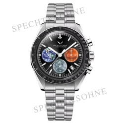 2022 New SPECHT&SOHNE Top Men's Watch Automatic Quartz Clock Japan VK63 Stainless Steel Business Luxury Sapphire Clock Relogio