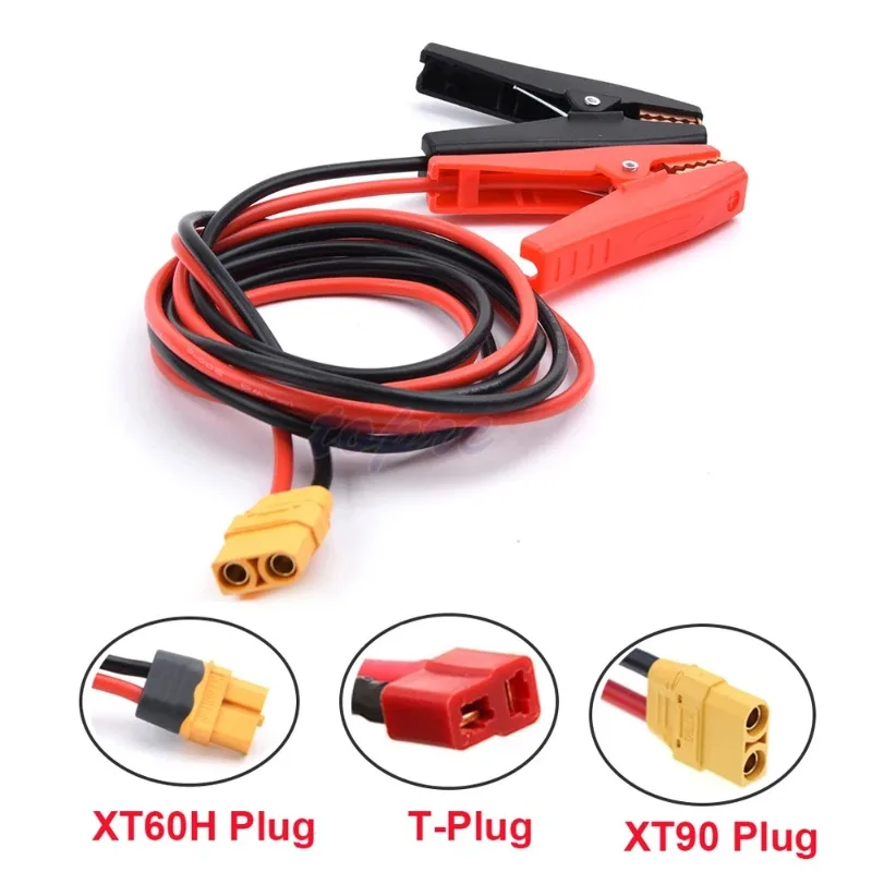 12/14AWG silicone wire with alligator clip adapter for T /XT60/XT90 plug compatible with ISDT Q6 charger battery accessory