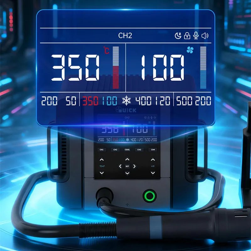 QUICK 861 Pro Max High Power Intelligent Hot Air Rework Station for Phone Repair Smart Sleep Voice Control Soldering Table