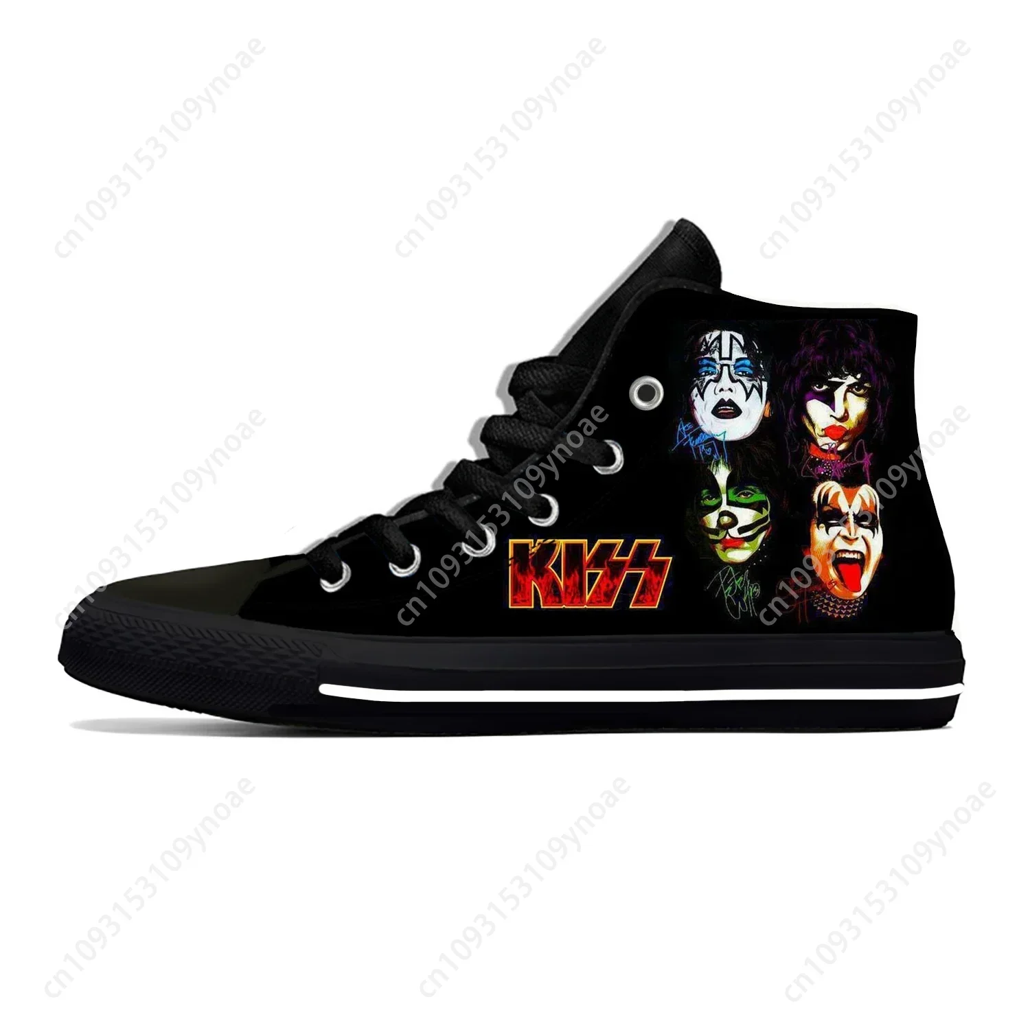 

Hot Summer Heavy Metal Music Kiss Rock Band Novelty Casual Latest Shoes High Top Men Women Fashion Sneakers Classic Board Shoes