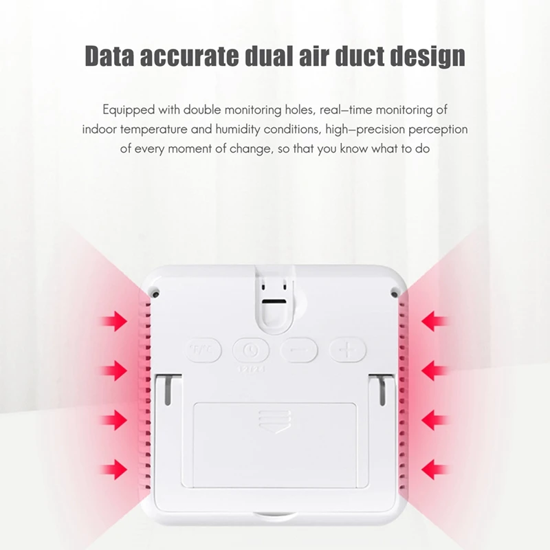 Smart Home Wifi Humidity Sensor Temperature Sensor Smart Life Indoor Temperature Alarm Sensor With Clock Function For Home