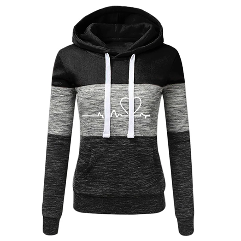 Frauen Trainingsanzug Druck Mit Kapuze Sweatshirt Sweatpant Farbe Block Vielseitig Casual Jogging Pullover Sport Hosen Outfits S-3XL – Detail 9