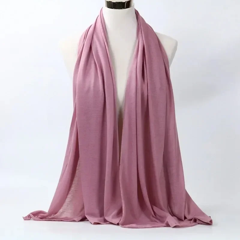 Women Muslim Chiffon Scarf  Cotton Jersey  Plain Soft For Woman Muslim Voile Head Wraps 80*170cm Islamic