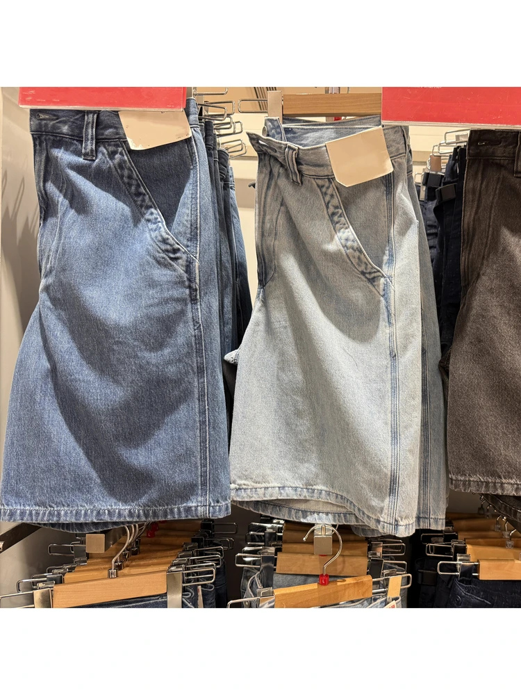 

Casual Loose Jeans orts for Men And Women Workwear High Waist Straight Leg ort Pants High Waist orts Summer Faion