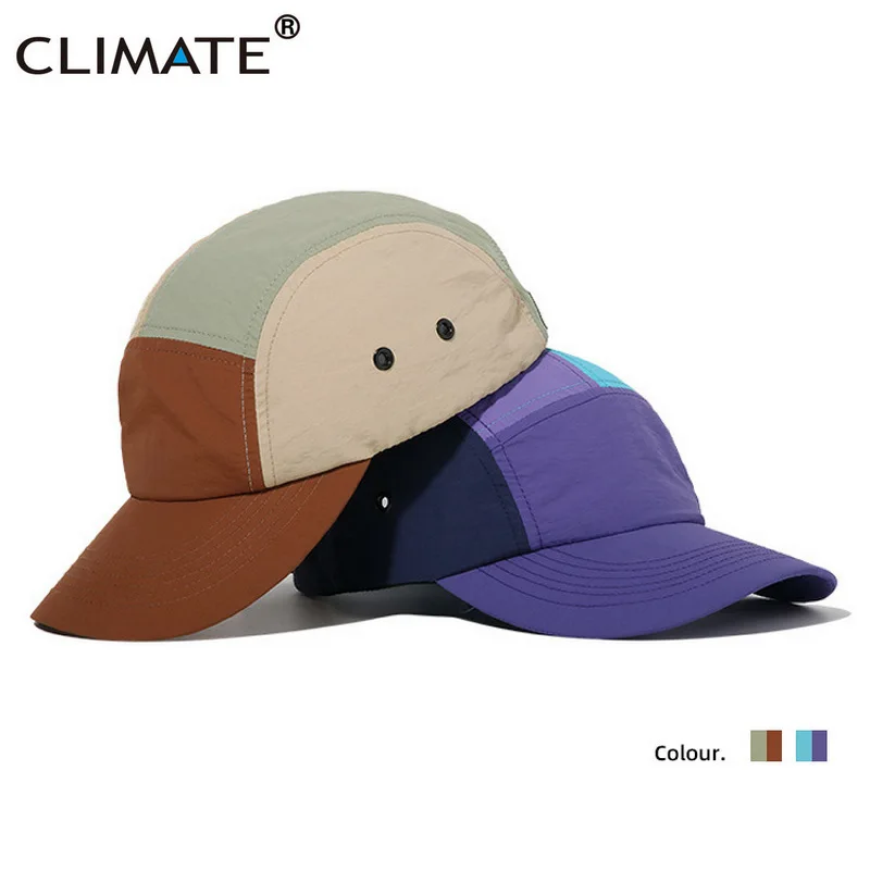 CLIMATE 5 Panel Baseball Cap Quick Dry 5 Panels Sport Breathable Cap Hats Camping Snapback Hat Cap for Hiking Outdoor