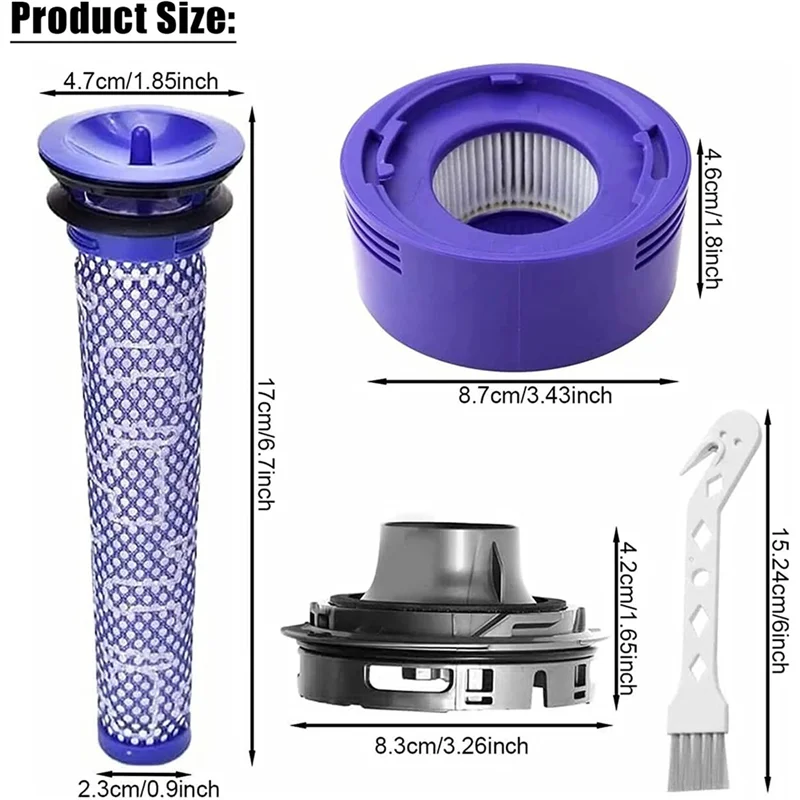 Ensemble de remplacement pour aspirateur V7 V8, couvercle moteur arrière, filtre, pré-filtre, accessoires