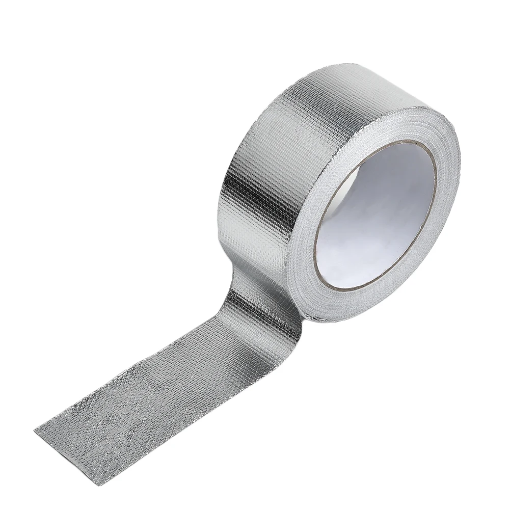 Reflective Aluminum Thermal Exhaust Tape Air Intake Heat Insulation Shield Wrap Reflective Heat Barrier Engine 25M*5cm