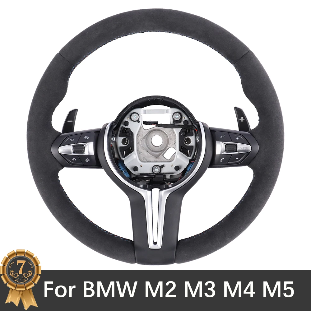 For BMW M2 M3 M4 M5 M6 X5M X6M F30 F35 F10 F18 Alcantara Leather Custom-Made Steering Wheel Assembly Accessories