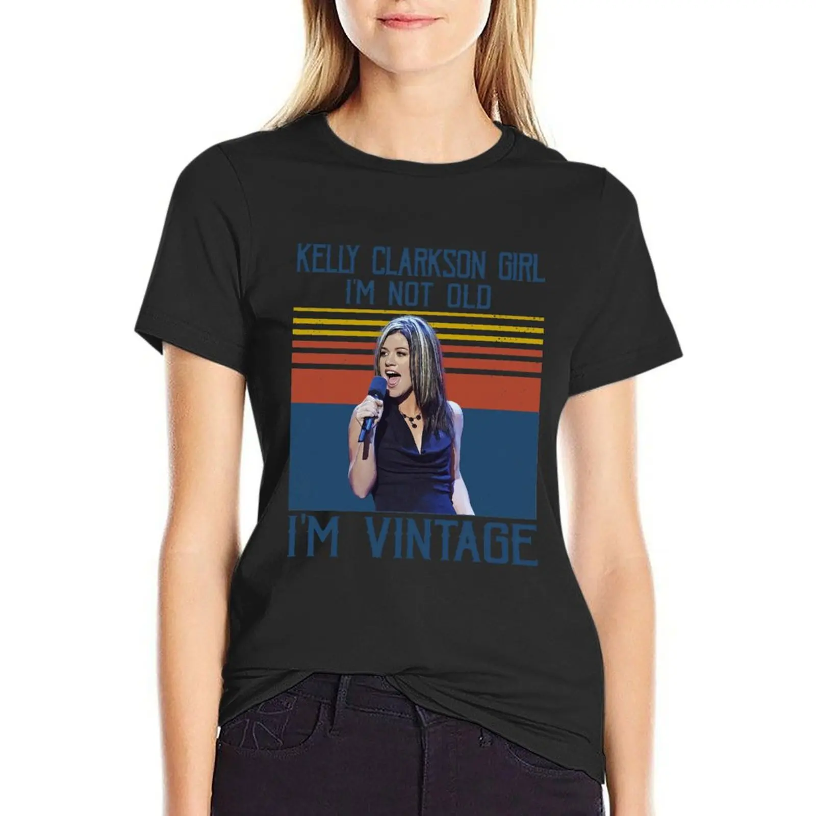 

Retro Clarkson Girl I'm Not Old I'm Vintage T-Shirt blacks quick drying western t-shirt dress for Women