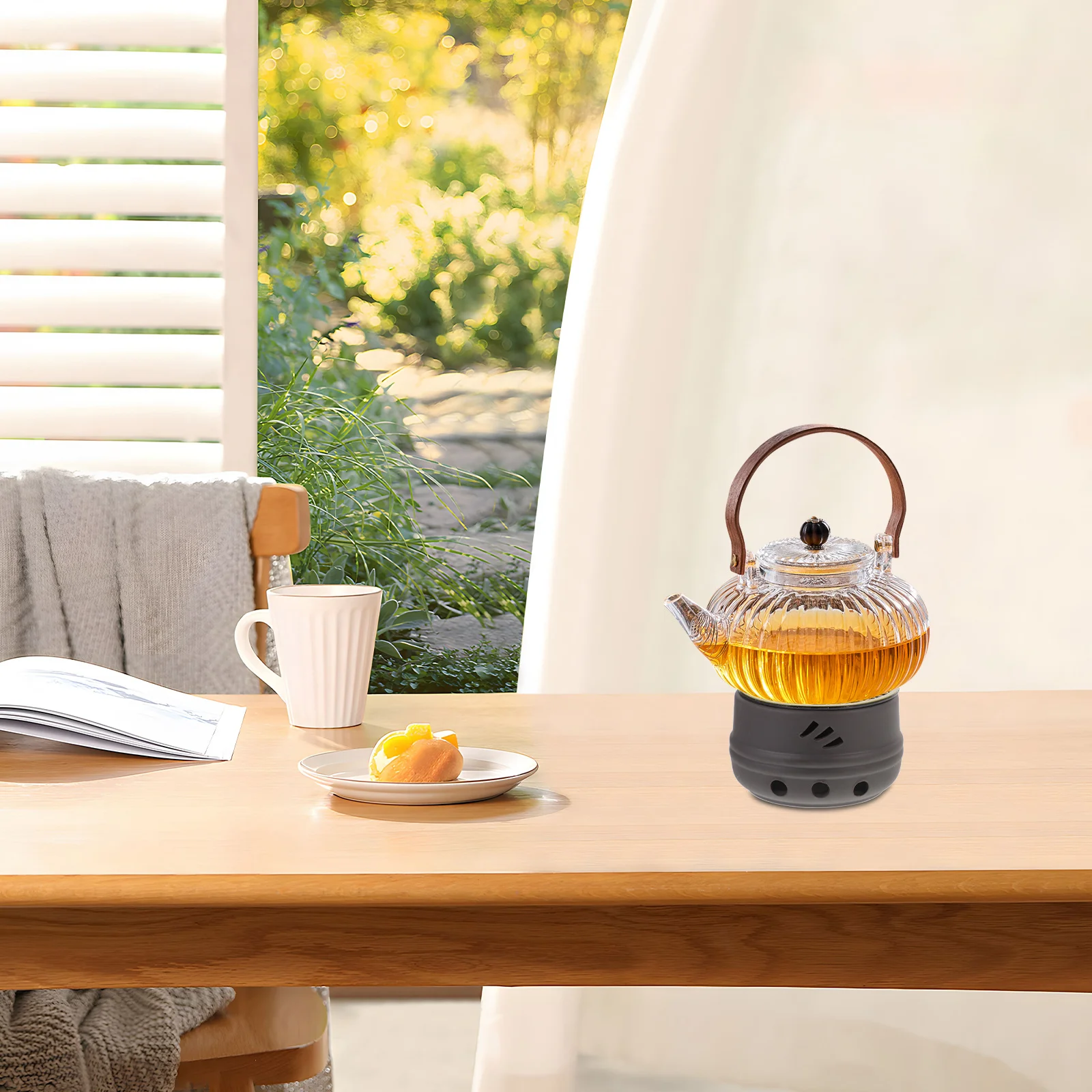 

Practical Stainless Steel Teapot Warmer Hollow Design Dirt Resistant Easy to Tea Light Tea Warmer Teapot Heater Base