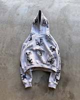 Mens Casual Grey Soft Cotton Hooded Hoodie Featuring Cute Cat Graphic and Text Print Comfortable Loose Versatile for Daily Wear