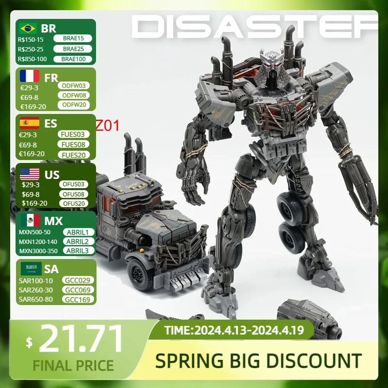 

DISASTER TZ01 Transformation Toy Scourge SS101 Rise of the Beasts Movie 7 Action Figure Deformation Robot Alloy Anime Model Gift