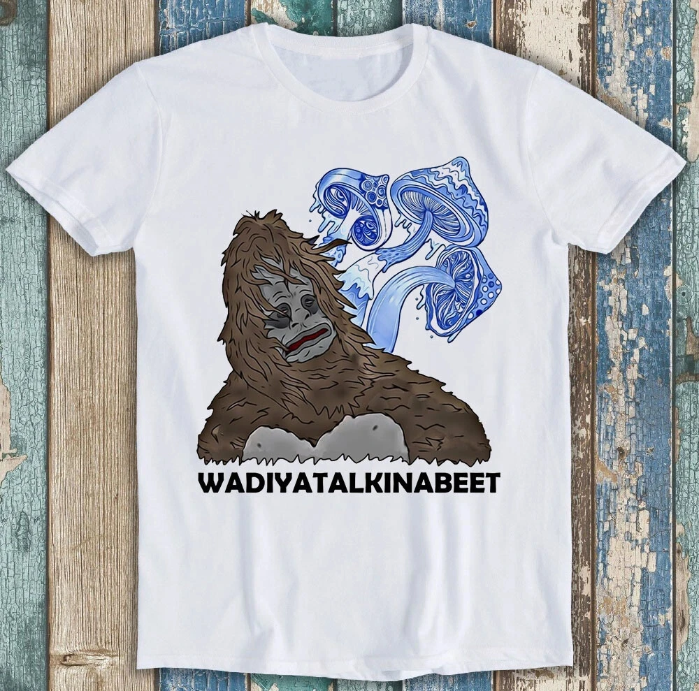Camiseta masculina com gola redonda, promoção de verão, Magic Mushroom Sassy Sasquatch Mike The Big Lez Show, presente engraçado