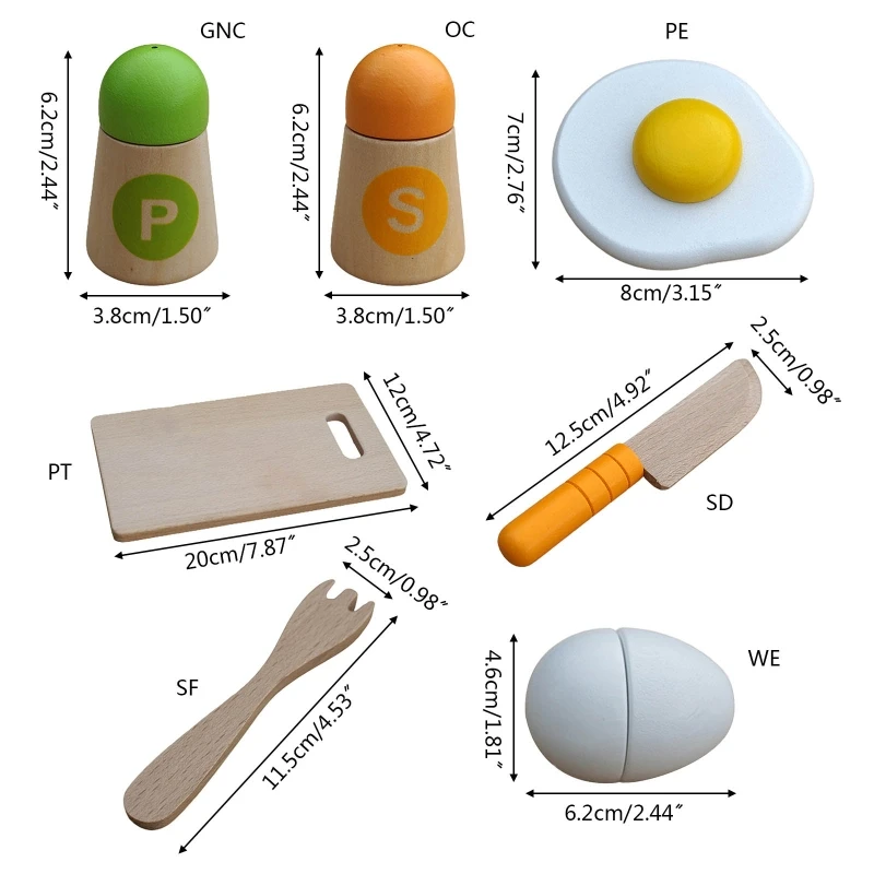 Holzschneider-Spielzeug zum Spielen, Essen, Kochen, Chefkoch, Rollenspielzeug für kreatives Schneidebrett/Gewürzflasche, für