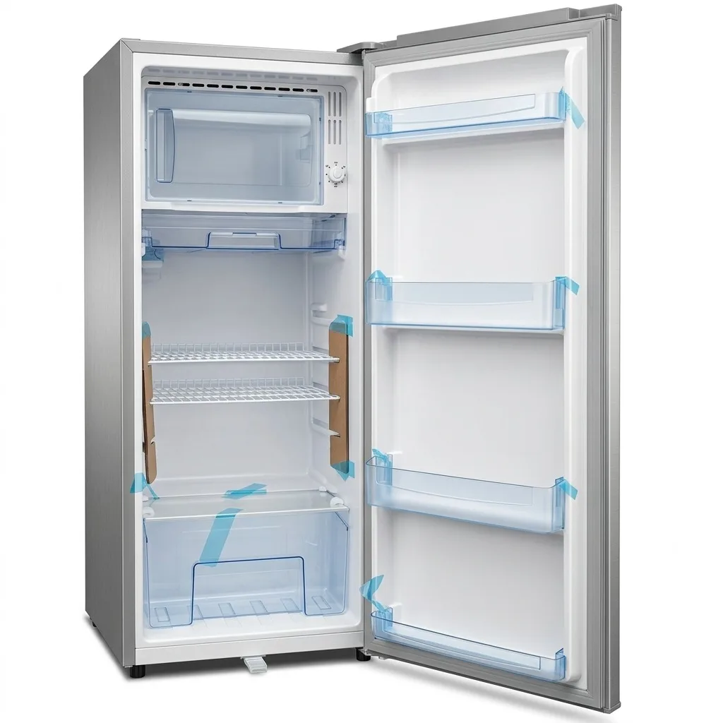 150L Upright Refrigerator with Freezer - Inverter Frost-Free Compact Fridge, Silver Stainless Steel for Home & Office