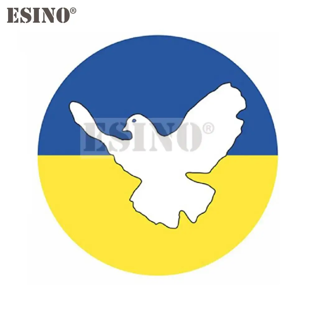 Car Styling Ukraine National Flag Peace Dove Pigeon Decorative Car Accessory Creative PVC Waterproof Sticker Whole Body Decal