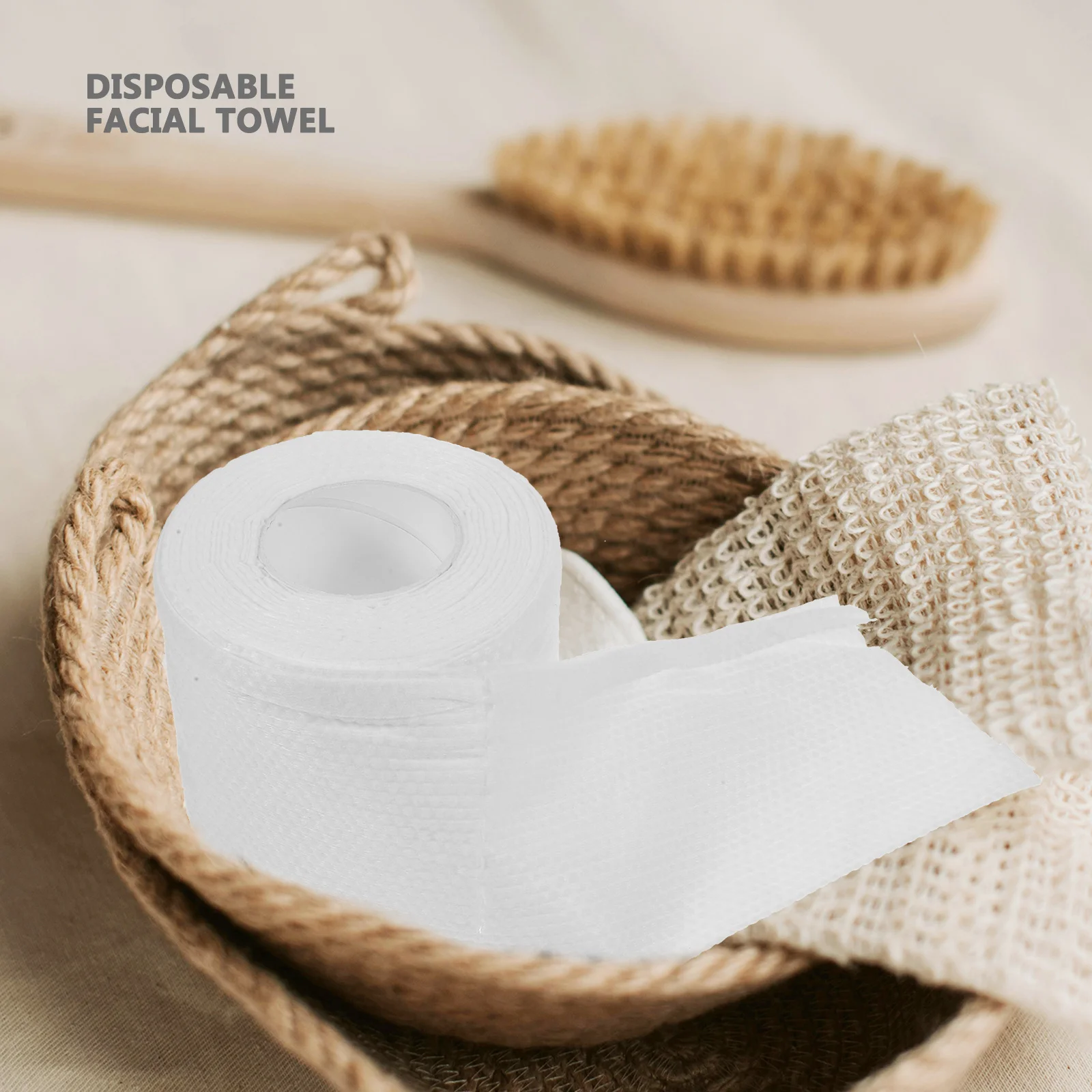 Asciugamano per il viso usa e getta ispessente Asciugamano per il viso in morbido cotone per la rimozione del trucco Uso quotidiano Asciugamano per il viso in cotone da 1 rotolo