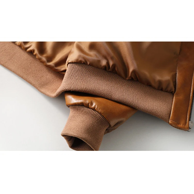 2026年新作 レディース 本革ジャケット ファッション ストリートウェア ルーズ スタンドカラー ショート カジュアル ベースボール シープスキン レザー ジャケット