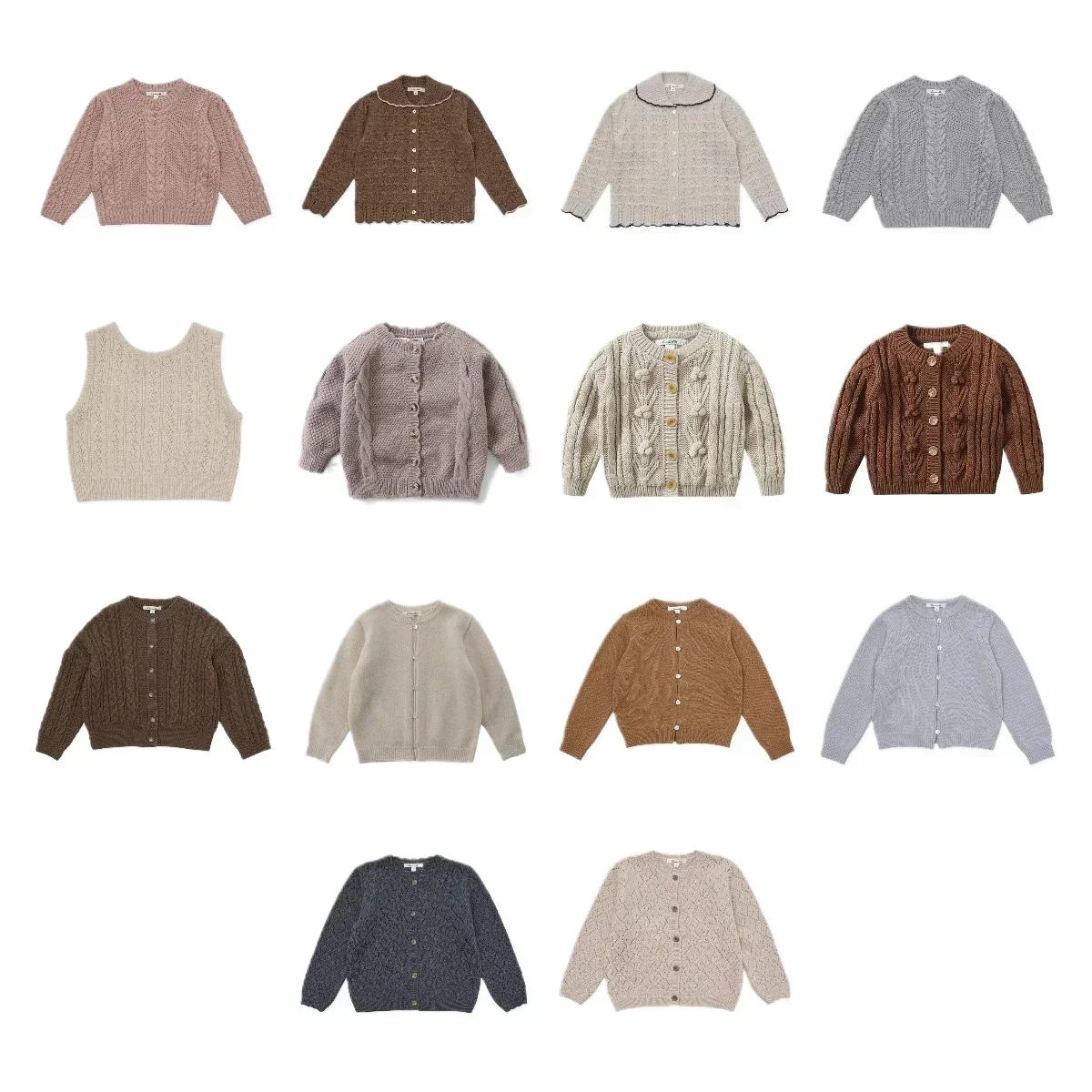 

OUYANG&IVAN New 24LOU Autumn/winter Girl Sweater for Boys Warm Loose Cardigan for Girls Children Jumper Kid Outwear