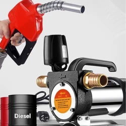 220v Electric DC 12v/24v Oil Pump Self Priming For Diesel Transfer Fuel Oil Well Water Pump Fuel Dispenser 60L/min