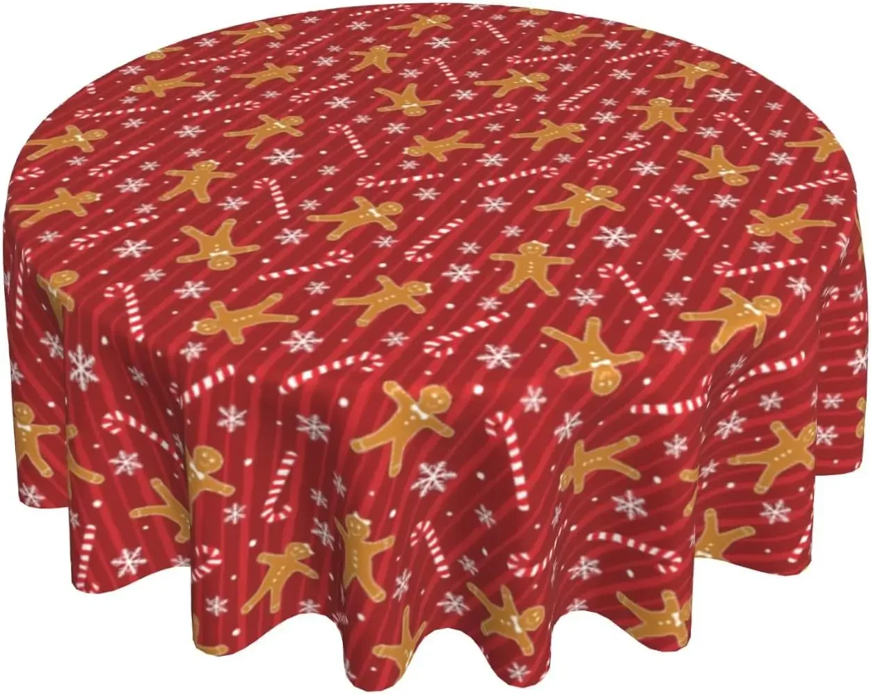 Christmas Cookies Snowflakes Holiday Circle Tablecloth - Winter Festive Party Dinner Wedding Banquet Cover