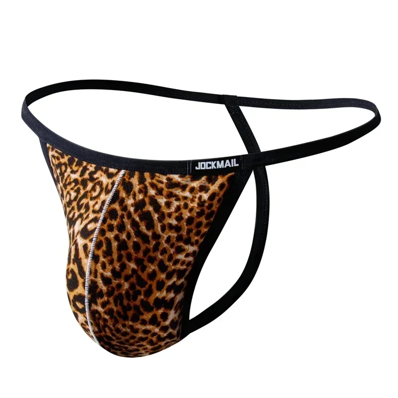 Underpants Men Sexy Underwear Leopard Print Panties Lingerie Jockstrap Bikini G String Thong Hombre T-back  Sissy Panties