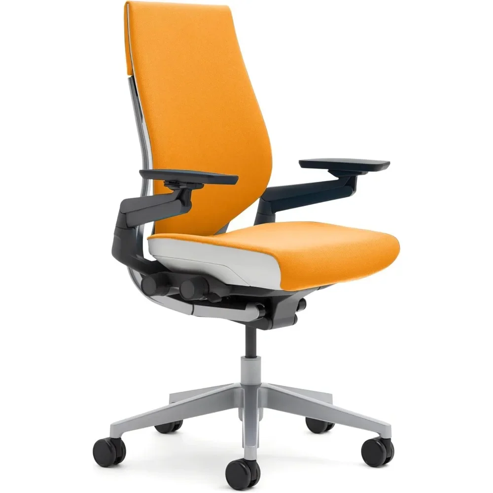 Ergonomic Work Chair with Wheels for Carpet - Comfortable - Intuitive-to-Adjust for Desk - 360-Degree Arms