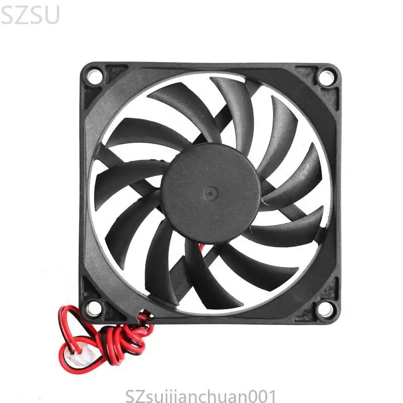 12V 2-Pin 80X80X10Mm Komputer PC Sistem CPU Heatsink Kipas Pendingin Tanpa Sikat 8010 Desktop PC Chassis Kipas Pendingin Radiator