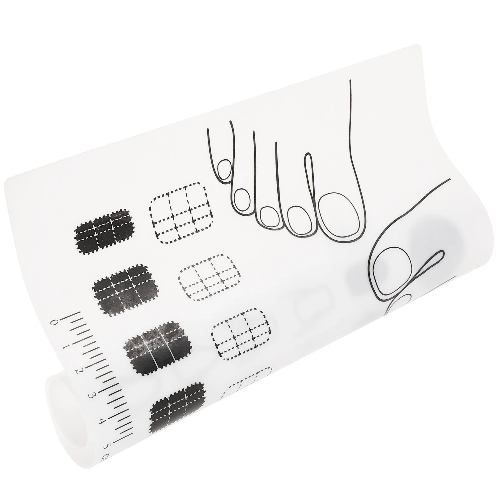 Tappetino per timbratura per nail art in silicone tipo B bianco Tappetino per manicure Tappetino per pratica smalto per unghie Piastra per timbratura Adesivo Guida Strumenti di trasferimento