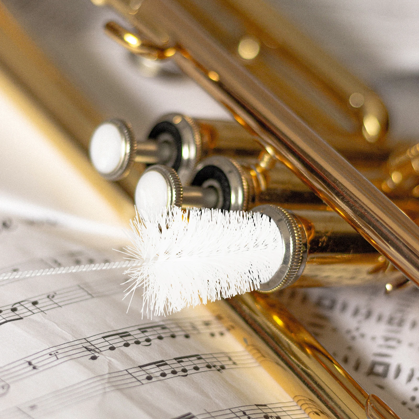 Pequeña cepillo de limpieza para trombón, Kit de instrumentos de trompeta, herramienta de saxofón, orificio de sonido de plástico, suministro de viento, regalo práctico, música