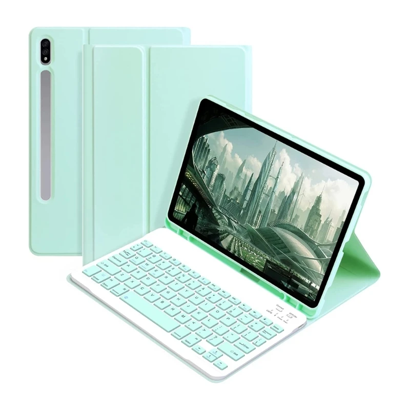 Multifunctional Keyboard Cover for Tab S9FE 11inch Case with Keyboard Bluetooth-compatible Keyboard Cover Attachment