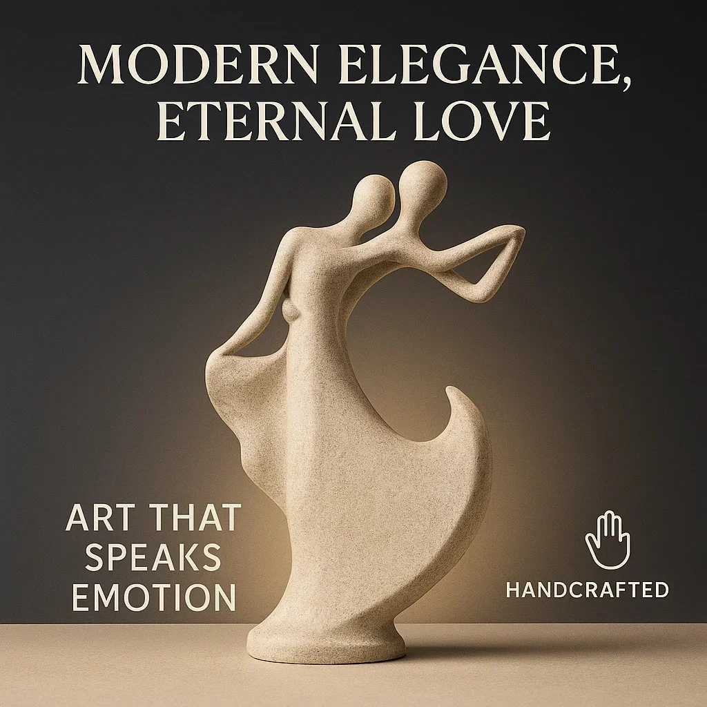

Creative Abstract Lovers Statue Resin Art Ornament Nordic Style Romantic Couple Figurine for Wedding Anniversary Home Decor