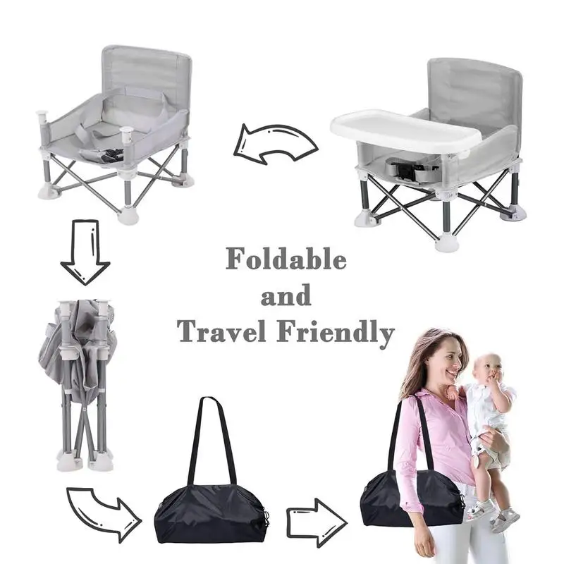 Silla de alimentación portátil para niños pequeños, asiento de comedor de refuerzo multifuncional para viajes, mesa de comedor para niños pequeños