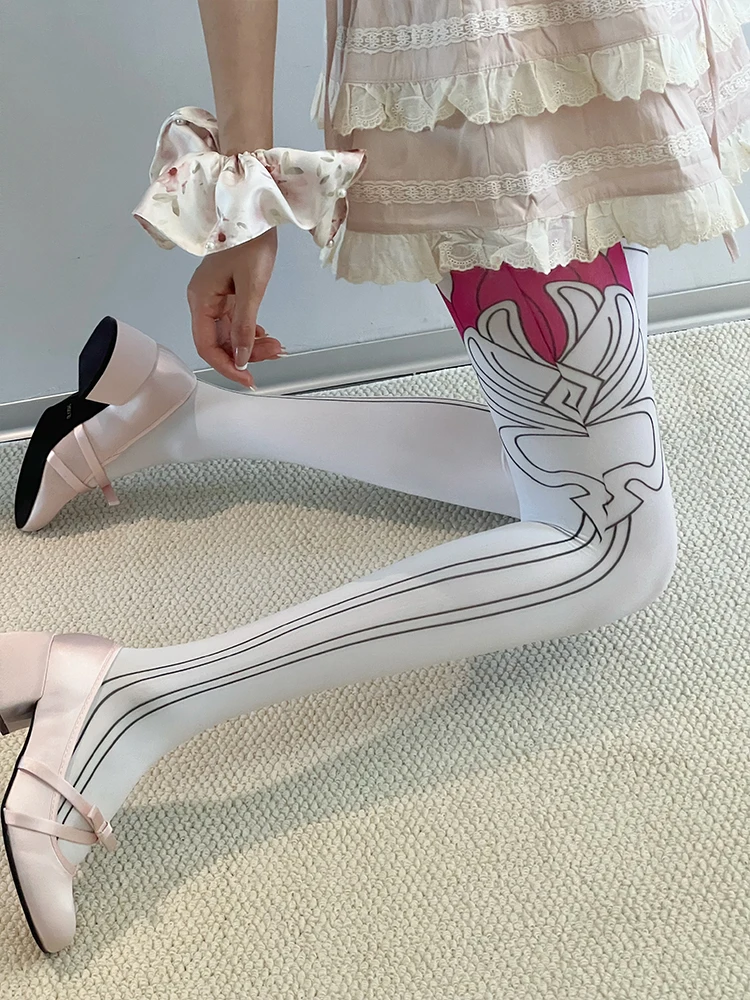 Anime women's printed pantyhose fashion Harajuku two-dimensional Kawaii cute girl tights high-quality multi-style cosplay