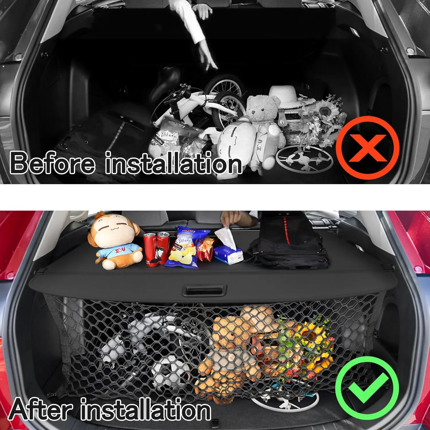 غطاء البضائع لملحقات 2019-2025 غطاء صندوق السيارة القابل للسحب غطاء أمان صندوق السيارة الخلفي الأسود غطاء حماية مقاوم للماء للبيع