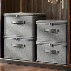 Waterproof Extra Large Stackable Canvas Storage Box with Lid Multi-Purpose Organizer for Home Essentials Storage Bins