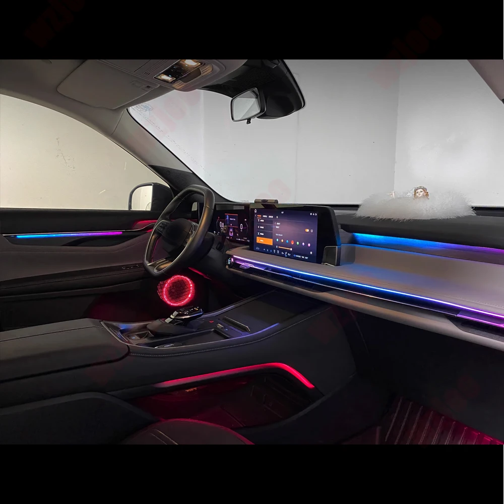For Ford Edge 2023-2025 64Colours LED Ambient Light Decorative Atmosphere  Screen/APP Control Through Central LED Strips - view 3