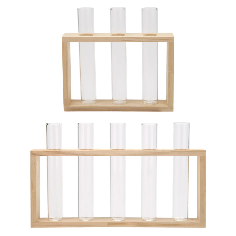 Glass Vase with Wooden Frame for Bonsai