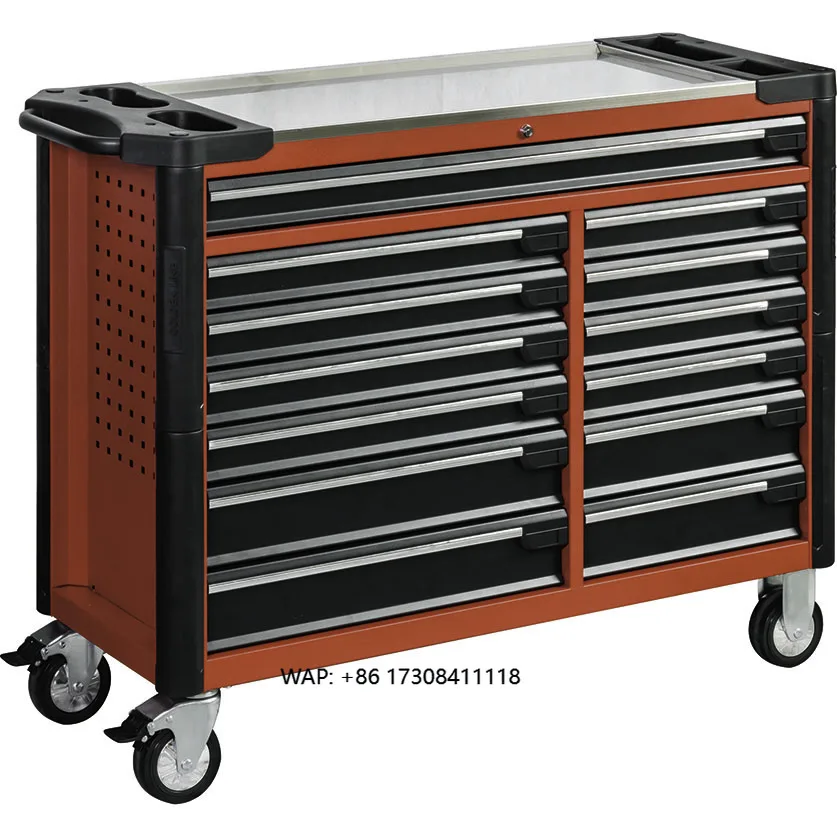 

Тележка-тумба с 13 ящиками из нержавеющей стали, с порошковым покрытием, для гаража/мастерской, металлический ящик для инструментов, гарантия 2 года, OEM
