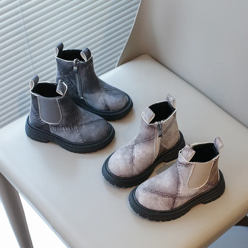 

Baby Kids Fashion Boots 2025 New Autumn Winter Brand New Boys Girls Ankle Boots Zipper Toddlers Children Chelsea Boots Anti-skid