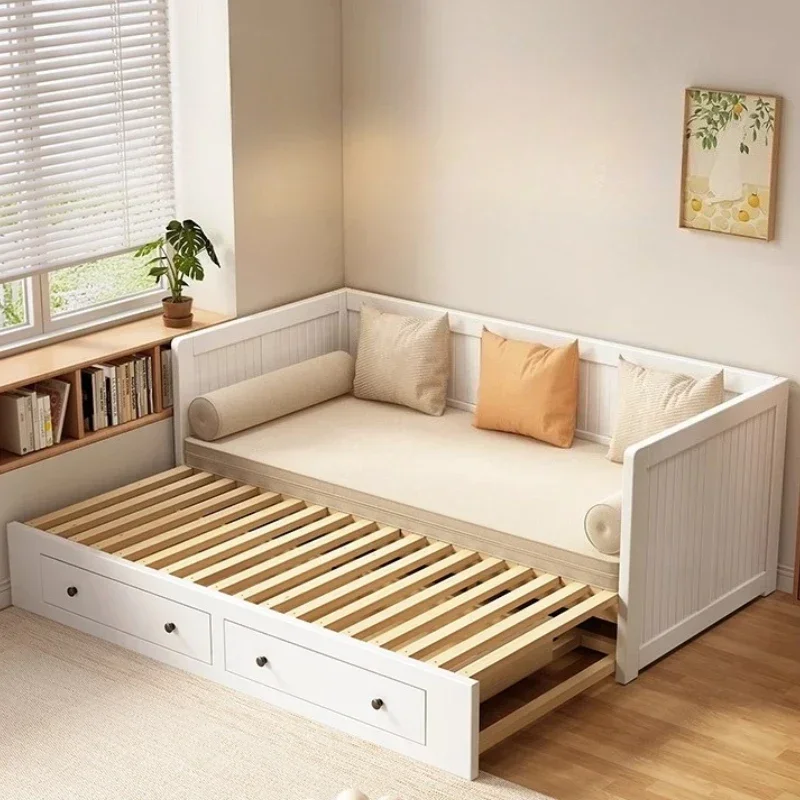 JJWood Sofá Cama Moderno Tipo Loft con Almacenamiento para Adultos, Diseño Plegable, Estructura de Sofá Cama, Somieres y Marcos de Cama, Muebles para Dormitorio