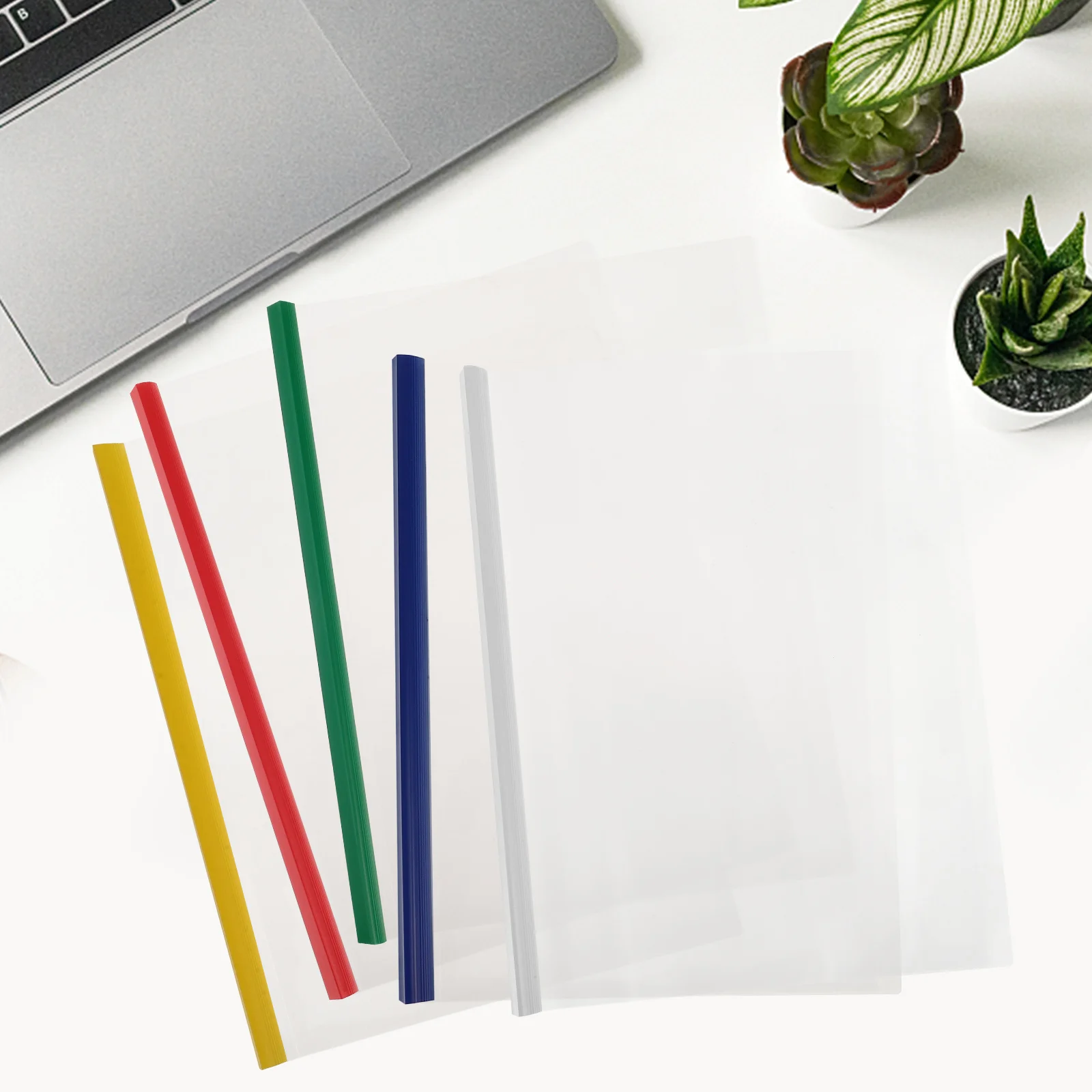 10 pcs Binder Plastik A4 Kapasitas Besar dengan Batang Geser Pengatur Dokumen Sampul Laporan Transparan Untuk Kantor Sekolah Resume