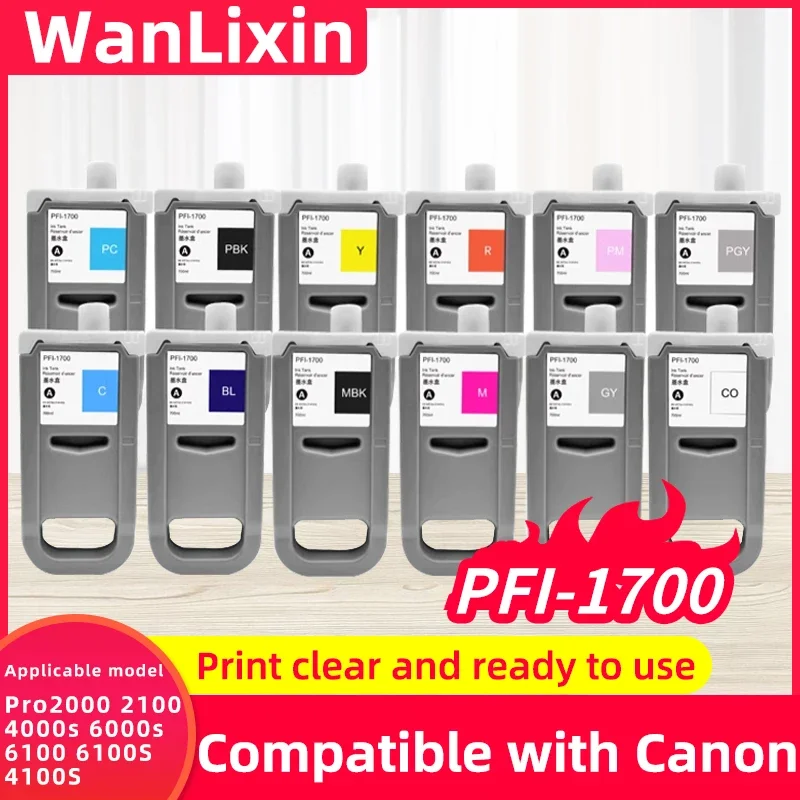 

Чернильный картридж PFI1700 PFI-1700, совместимый с Canon Pro 2000 4000 4000s 6000 6000s pro 2100 4100 6100 с пигментными чернилами
