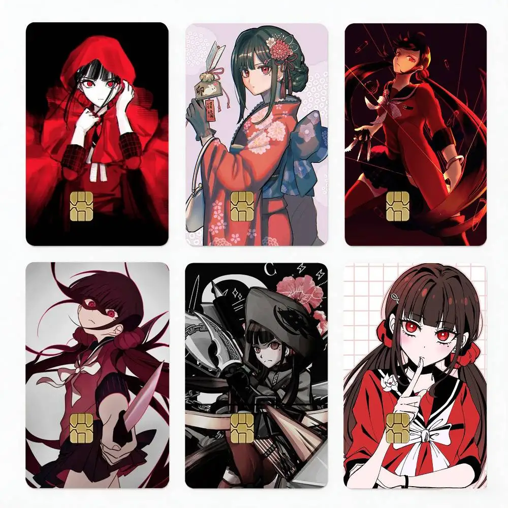 Anime M-Maki Harukawa D-Danganronpa 4pcs 1Set Laser Holographic Sticker Skin Cover for Credit Bank Debit Card